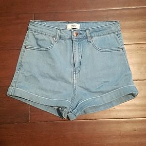 High waisted jean shorts